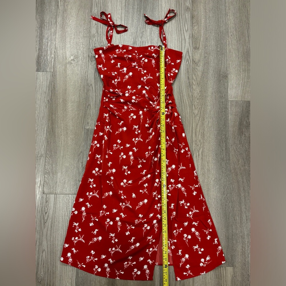 SOLD- NWT Petite Studio NYC Lorraine Midi Dress Red Floral Sun Dress Women’s XS - Picture 14 of 14